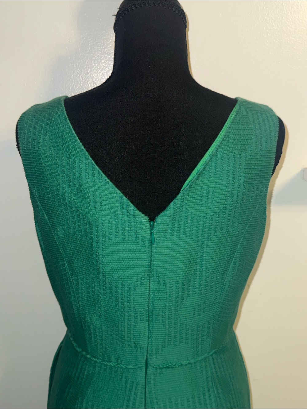 J. Crew Green V-Neck Textured Sleeveless Mini Dress - Picture 5 of 11